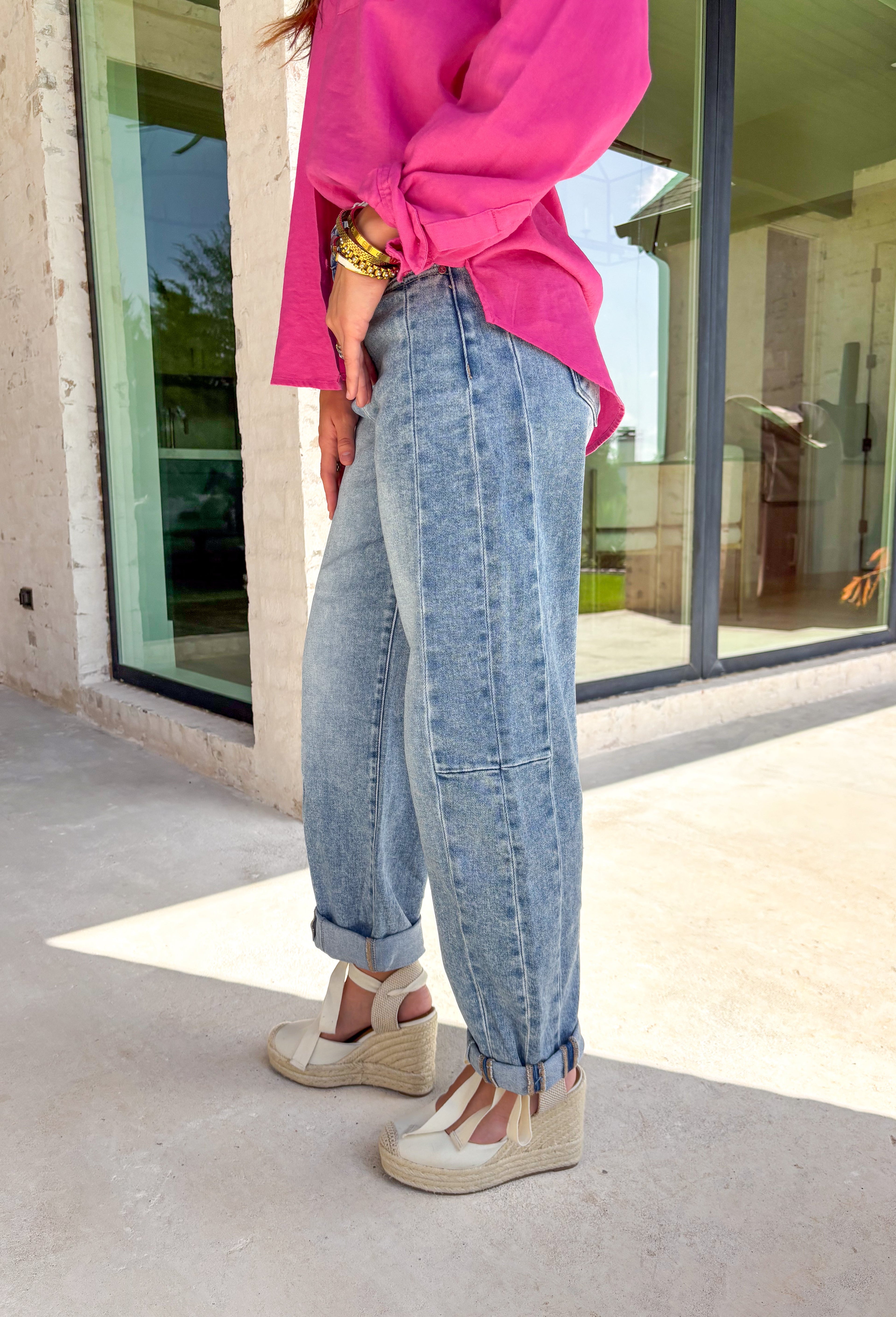 Cleo Barrel Jean by Risen in Medium